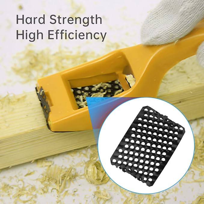 2-1/2" Curved Flat Standard Cut Replacement Blade, 4 Pack Steel Shaver Cheesegrater Rasp for Surform Pocket Plane, Dent Repairs, Wood Fiberglass, Shaping Curved Surfaces Hand Plane Scraper