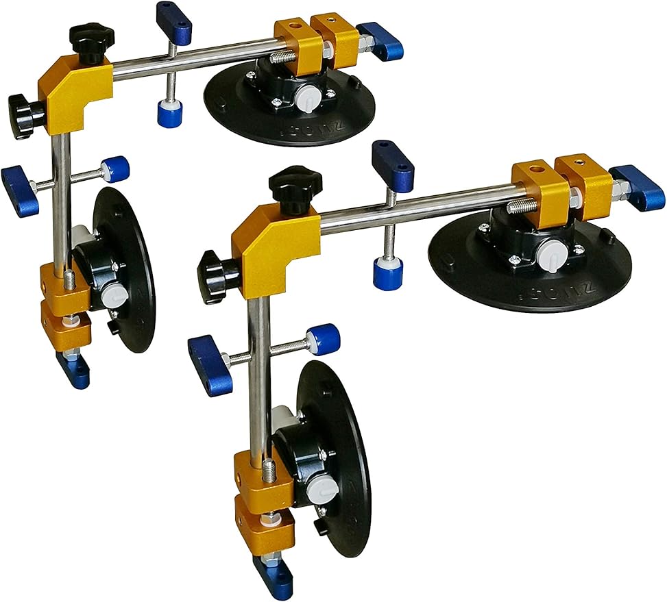 ZUOS Right Angle 90 Degree Countertop Seam Setter with 6" Suction Cup for Seam Joining & Leveling/Professional Countertop, granite竊?Stone, Marble Slab Installation. (2 PACK) (6" seam setter)
