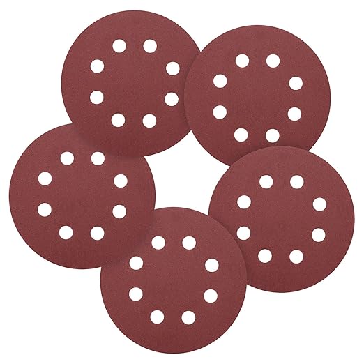 100 Pack 5 Inch Sanding Disc 400 Grit 8 Hole Round Hook and Loop Sandpapers Fit for Orbital Sander Automotive or Cars Repairing, Grinding or Polishing, Red