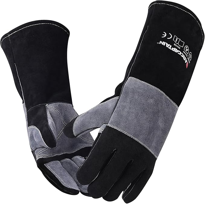 ARCCAPTAIN Welding Gloves 932??Heat/Fire Resistant 16 inches Gloves for Stick, Mig, Forge, BBQ, Grill, Fireplace, Baking, Stove Working Protection