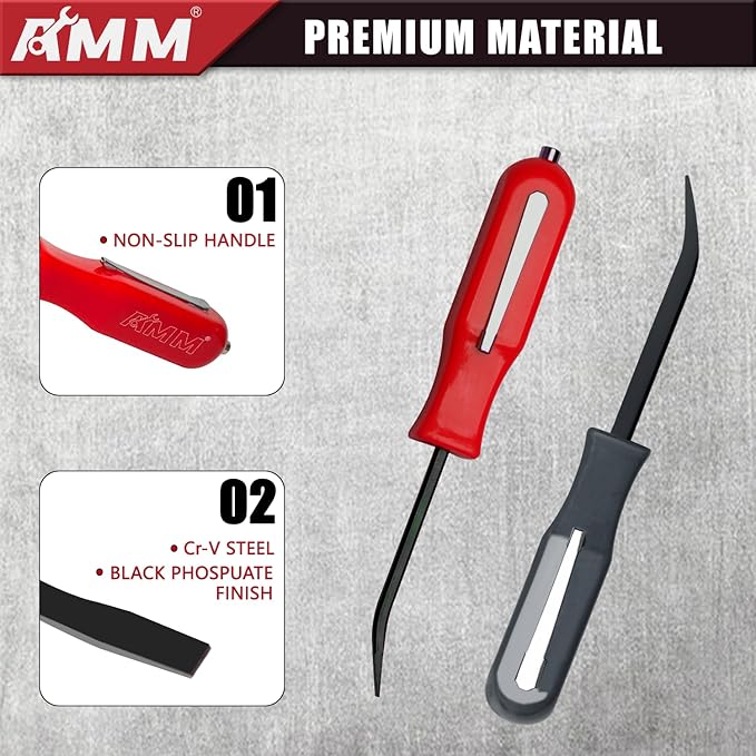 AMM 4 PCS Pocket Pry Bar Set, Mini Pry Bar with Magnet Top and Pocket Clip, 4.5" Small Pry Bar for Home Office, Car Repair Gadgets, Electronics and Mechanics Repair