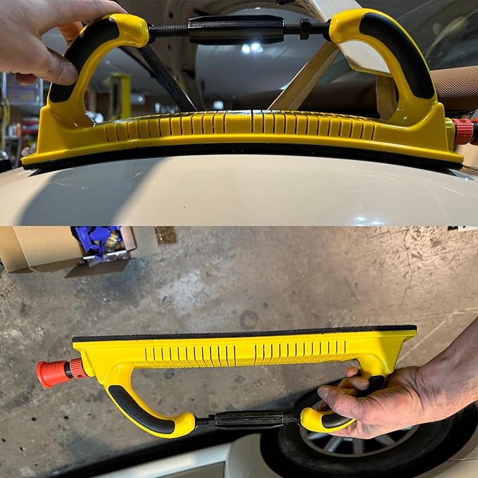 Toromp 2-3/4" x 15-3/4" Dust Free Longboard Hand Sanding File Block Adjustable Radius Flex with Hook & Loop Backing, Hand Sander Dust Extraction Sanding Block for Automotive, Woodworking - 1 Pack