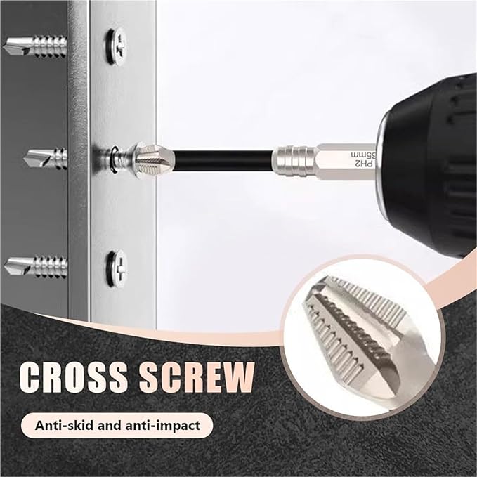 High-Magnetic Screwdriver Drill Bit, Anti-Slip Magnetic Electric Screwdriver Set,Strong Magnetic Durability Screwdriver Drill Bit Set