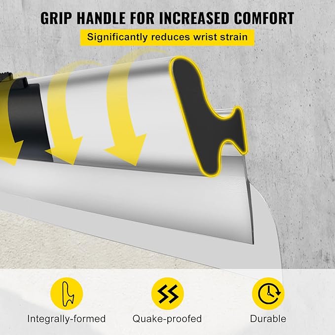 VEVOR Skimming Blade Set,10"+24"+32" Blades + 35"-78" Extension Handle竊똄uropean Stainless Steel Construction Knife, Aluminum Blade Profile Smoothing Knockdown Spatula for Gyprock/Drywall/Wall-Board