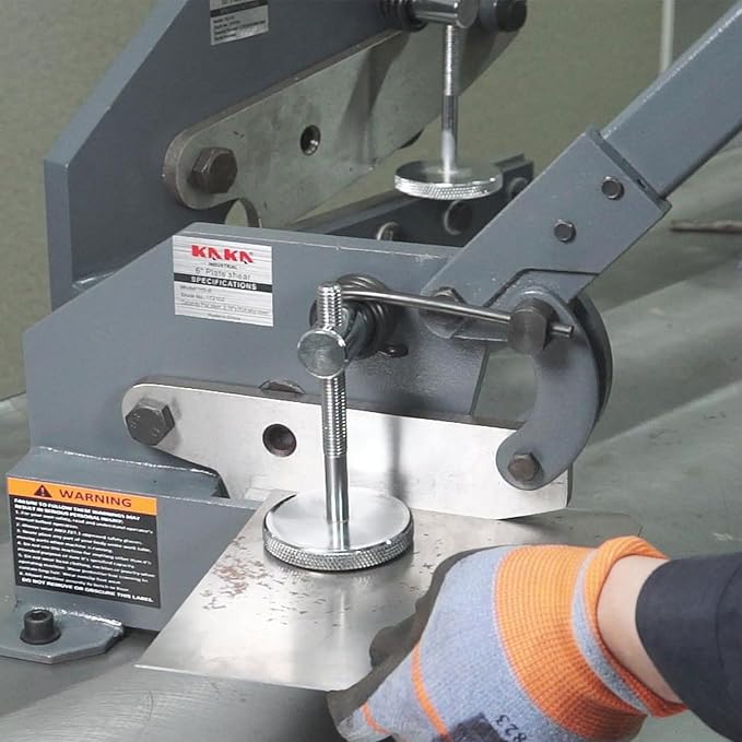 KAKA INDUSTRIAL Sheet Metal Cutter 8-Inch | 0.51 inch Round Bar Capacity | HS-8 Manual Plate Shear Bench-Mounted for Steel Plates and Bars