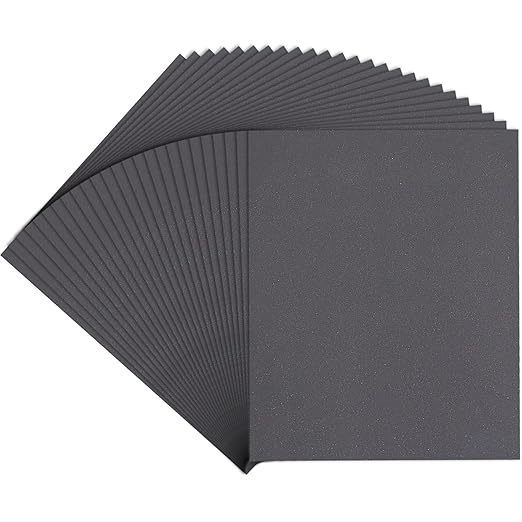 1000 Grit Sand Paper, 9 x 11 Inch, 25 Pcs Wet Dry Sandpaper Sheets, Silicon Carbide for Wood, Metal, Automotive Sanding and Polishing, Waterproof and Durable