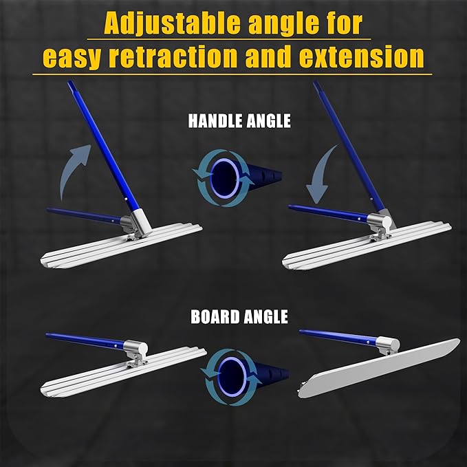 Bull Float Concrete Tools,48?쇺쇒??쇺?Magnesium Aluminum Alloy Concrete Float with 4 Combinable Handles,Concrete Bull Float with Carrying Toolbox,Trowel,Concrete Bull Float Kit for Concrete Finishing