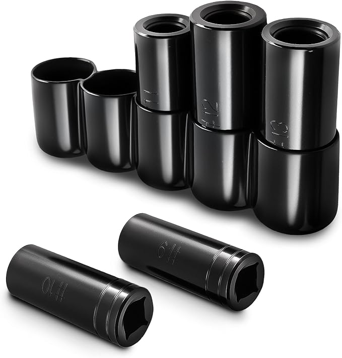 maXpeedingrods 71670 Large Tap Socket Set 5Pcs, Fit 5/8", 11/16", 3/4", 7/8" and 1" Socket Taps, Tap Sockets Adapter For Larger, 1/2" Drive, Large Tap Socket Wrench Set