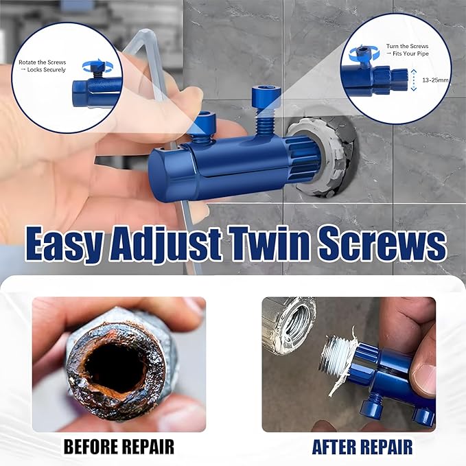 Broken Pipe Extraction Tool - For 1/2?? 3/4?? 1" Pipes | Removes broken faucets, pipe threads, damaged faucet bolts, PVC/PEX pipes