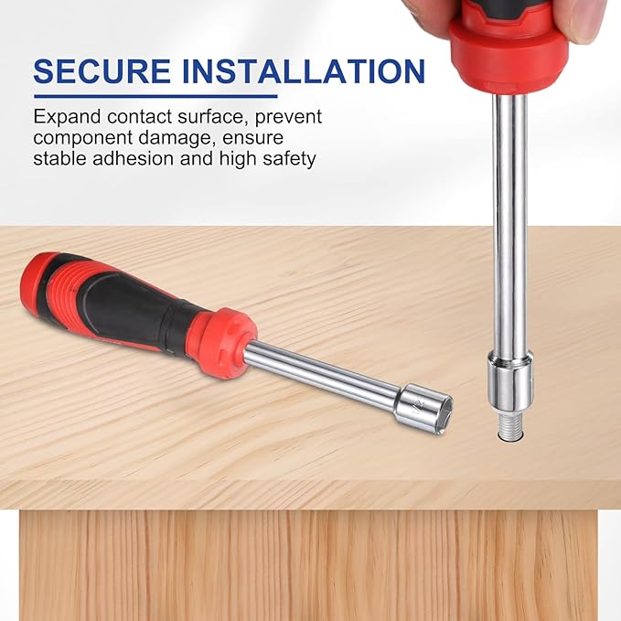 HARFINGTON 2 Pcs SAE Nut Driver 1/4" CR-V Non-Magnetic Tip Hollow Shafts Hex Socket Screwdriver with Anti-Slip Handle for Automobile Repair Bit Driver