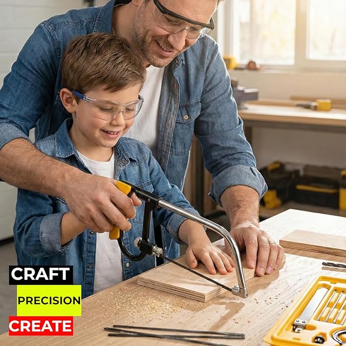 Power Path 7-Piece Multipurpose Mini Set ??Precision Hand Saw Kit with Blades for Wood, Metal, and Plastic Cutting ??Compact Hobby & DIY Coping Saw Tool Set