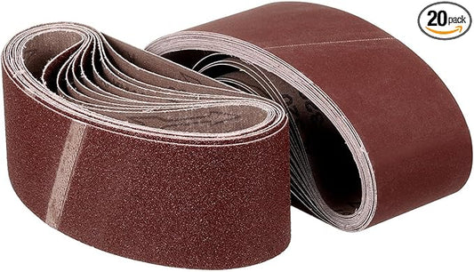 3 x 18 Inch Sanding Belt, 20 Pcs 40/60/80/120/150/240/400 Grit Knife Sharpener Belts Work Sharpening for Belt Sander Knife Carving Tool Metal Working