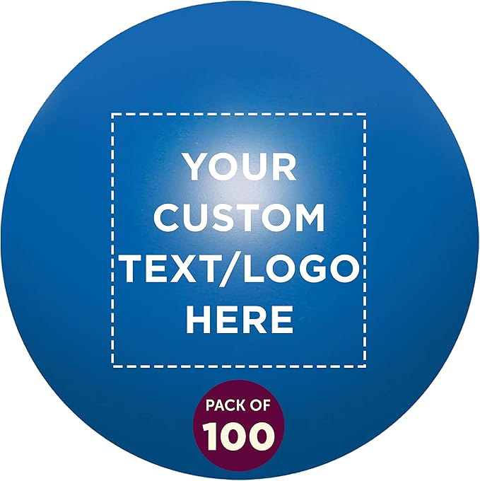 Custom Stress Balls for Adults Set of 100, Personalized Bulk Pack - Relief, Perfect for Your Desk, Office or Home - Blue