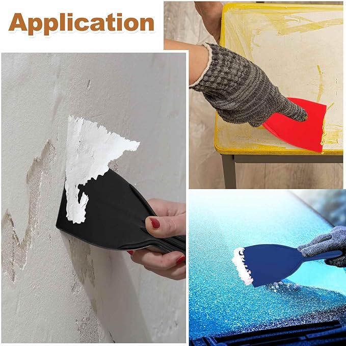 HARFINGTON 20pcs Putty Knife Scraper 3" Width Flexible Plastic Putty Knife Paint Scraper Tool for Taping Drywall Spreading Painting Wall Scratching Red
