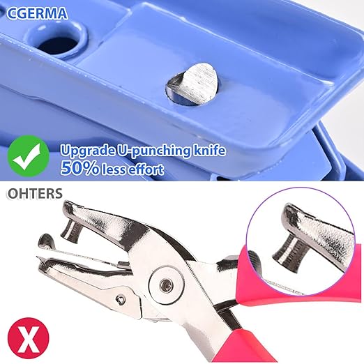 Single Hole Puncher, 3 Pack 竊?/4" Hole, 50% Labor Savings, Heavy Duty Metal Punch, 15 Sheet Capacity, for ID Cards, Chipboard, Art Project, Crafts Easy Punching