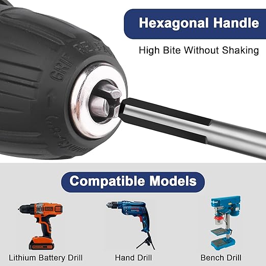 HPHOPE Masonry Drill Bit Set, 10 Piece Concrete Drill Bit Set for Tile, Glass, Ceramic, Brick ??1/8 to 1/2 Inch Triangle Shank, Tungsten Carbide Tips