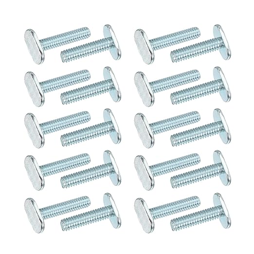 PATIKIL 1/4"-20 t Track Bolts, 20 Pack 1-1/4 Inch T-Slot Bolts Kayak Rail Bolt Accessories for Universal t Track Woodworking Jigs and Fixtures, Silver