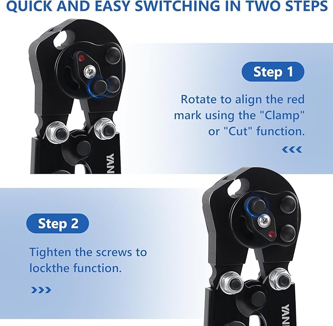 2 IN 1 Ratchet PEX Crimping Tool Cinch and Remove Dual Function Ergonomic Handle for PEX Pipe and Pinch Crimping Suitable for 3/8" to 1" Stainless Steel Clamps