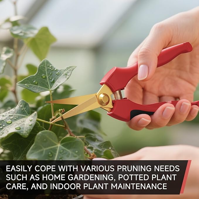 FLORA GUARD Garden shears ??8.2" Straight Tip & 7.2" Curved Blade pruning shears for gardening, Great Christmas Gifts, ideal for Precise Trimming of Flowers, Plants, and Garden Maintenance (2 Pack)