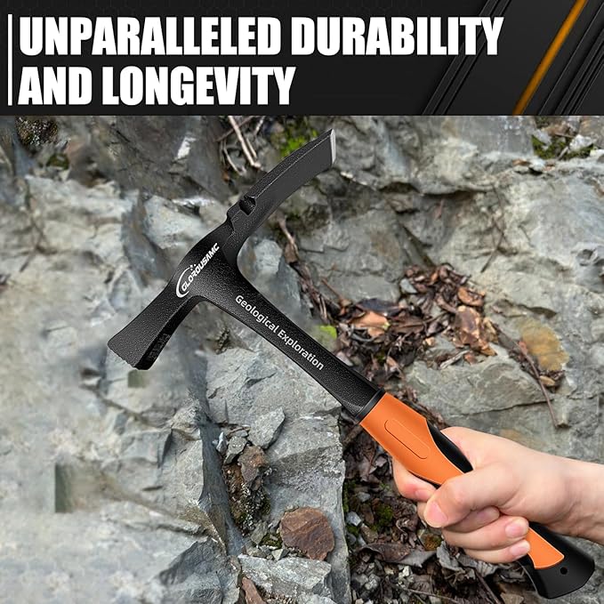 36 oz Ultra Rock Pick Hammer – Heavy-Duty Masonry & Bricklayer Tool with Comfortable Rubber Grip – Ideal for Rock Hounding & Geological Study