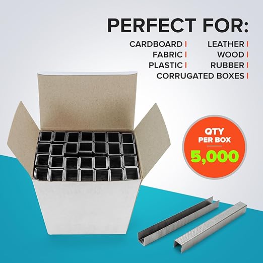 IDL Packaging Heavy Duty Staples for Plier HSP-12 - 7/16" x 5/16" x 0.04" (5 Boxes, 25000 Pcs) - Non-Rusting, Durable Stainless Steel Staples