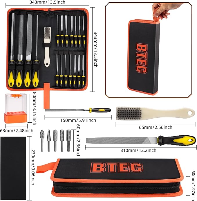 Metal File Set,46PCS Metal Files for Steel,4PCS Large File Woodworking Wood Files Set 14PCS Needle for Works Tools