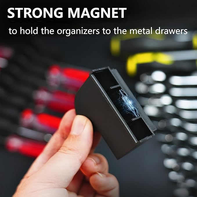 24pcs Magnetic Modular Screwdriver Organizer and Wrench Organizer for Tool Drawer and tool box. Modular & Expandable Screwdriver Holder with magnet, gift for brother and father.