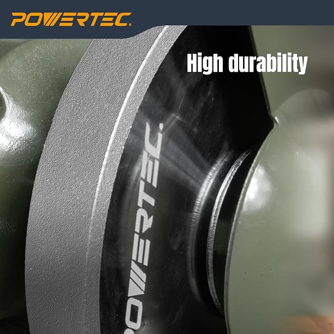 POWERTEC CBN Grinding Wheel 6 Inch 320 Grit, 1" Wide, 1/2" Arbor ??Bench Grinder Sharpening Wheel for HSS Tools, Lathe Chisels, and Woodturning Tools (15703)