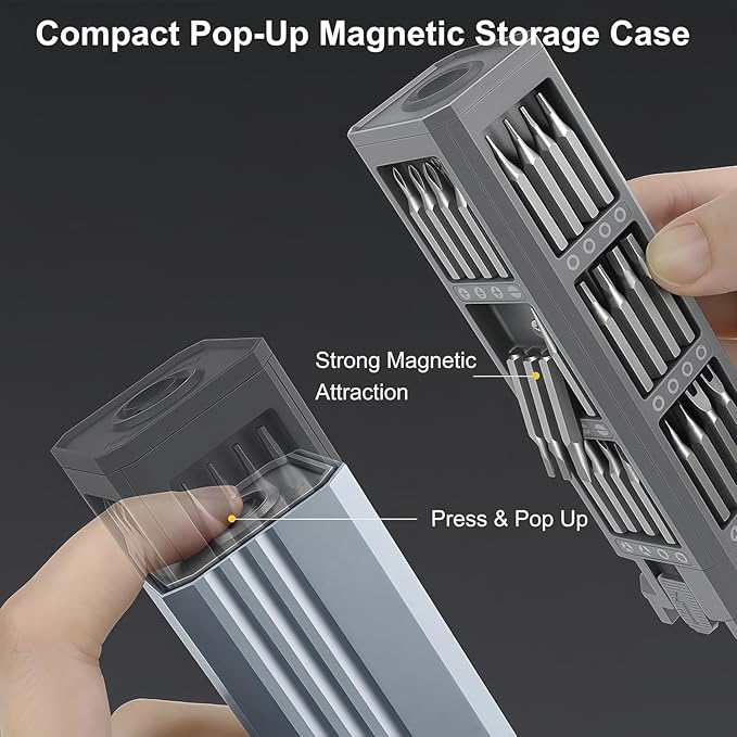 44 in 1 Small Magnetic Precision Screwdriver Set with Pop-up Case, 360째 Spin Handle DYI Mini Multifunction Screwdriver Bit Kit, Repair Tool Kit for Electronics/Laptop/Macbook/PC/Watch/Eyeglass