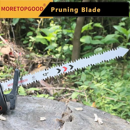 Double-Sided Reciprocating Saw Blade,12 Inch Wood Pruning Japanese Teeth Saw Blades for Cutting Bamboo/Tree Branches/Limb/Roots/Shrubs/Brush/Stumps (5TPI/5 Pack)