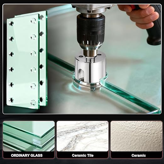 PATIKIL 1-3/4" (45mm) Diamond Hole Saw, Glass Diamond Hole Cutters Hollow Core Drill Bits for Fiberglass, Tile, Porcelain, Ceramic