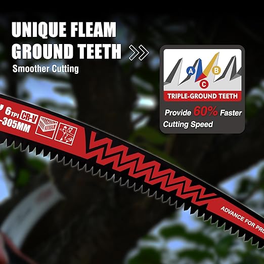 ANGELSWORD 9 Inch Arc Edge Reciprocating Saw Blade, 6TPI, Wood Pruning Saw Blade for Tree Trimming, Wood Cutting, 3 Pack