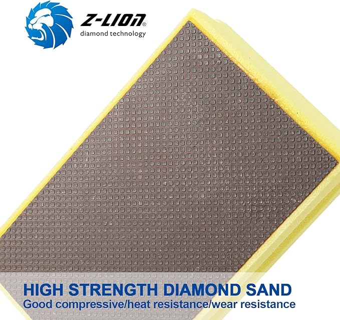 Z-Lion Electroplated Diamond Hand Polishing Pad Foam Back for Granite Marble Stone Glass Ceramic (400#)