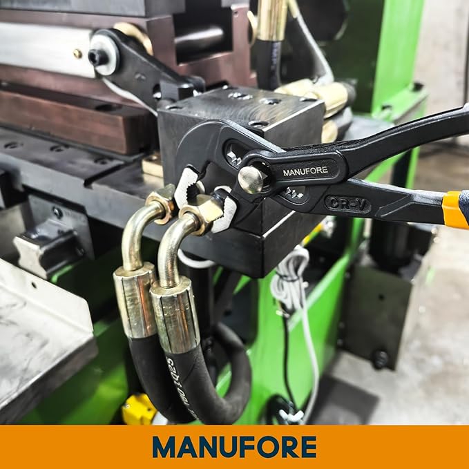 MANUFORE Water Pump Pliers, 7/10/12 Inch Quick Release Groove Joint Pliers with V-Jaw, for Griping Pipes, Rods, Shafts