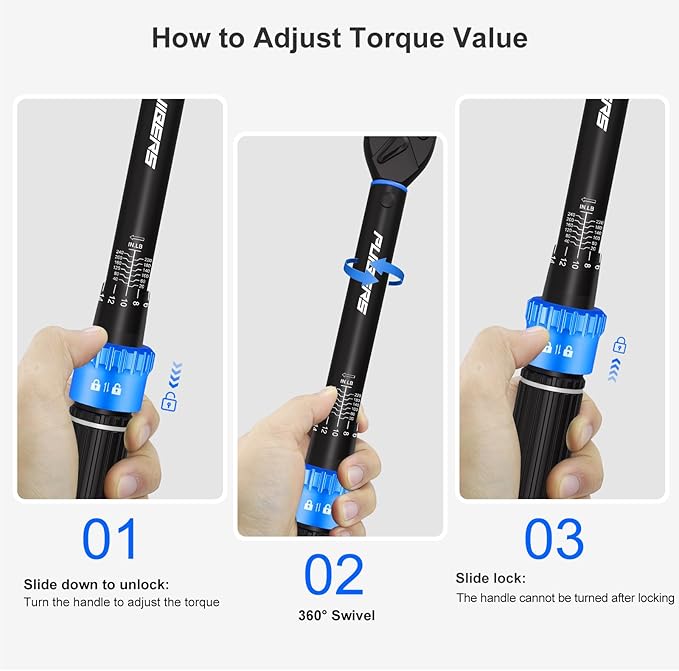 3/8" Drive Inch Pound Torque Wrench 20-240 in.lb, 짹3% Accuracy, Dual-Direction 72-Tooth Small Torque Wrench Set with Extension Bar 3/8" Adapter for Bike Motorcycle Car Maintenance