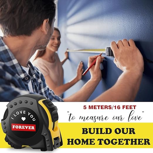 Tape Measure, I Love You Gifts for Men, Wedding Anniversary for Husband Boyfriend, Tool Gift for Him with Box