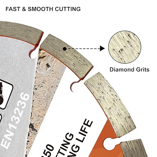 FEWELL 9 Inch Diamond Blade, Segmented General Purpose Blade Dry/Wet Cutting Concrete, Masonry, Brick, Block竊똕tone (3 Packs)