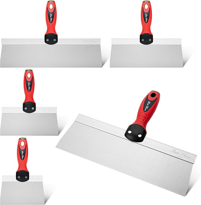 Bates Stainless Steel Putty Knife Set - 5 Pack, 14", 12", 10", 8", 6" Drywall Knives, Scraper Tool