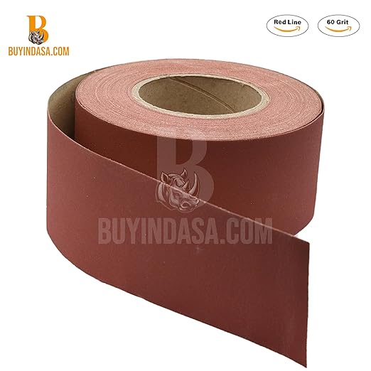 Indasa 2.75" PSA Sandpaper Roll - Rhynostick 27 Yard 60-Grit Long Continuous Roll, Self-Adhesive Stickyback Sand Paper for Woodworking, Automotive, Metal (Aluminum Oxide)