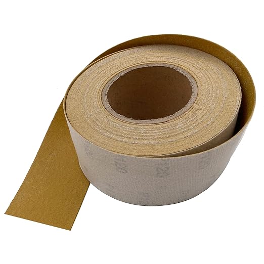 120 Grit Hook and Loop Sandpaper Roll, 2-3/4" X 20 Yard Aluminium Oxide Hook-and-Loop Backed Sand Paper Emery Cloth for Wood Furniture Finishing Metal Sanding Polishing and Woodworking