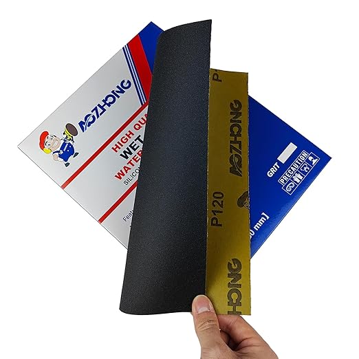 120 Grit Sand Paper, 9 x 11 Inch, 25 Pcs Wet Dry Sandpaper Sheets, Silicon Carbide for Wood, Metal, Automotive Sanding and Polishing, Waterproof and Durable