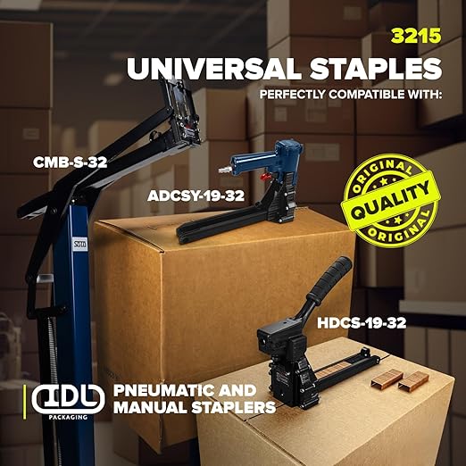 IDL Packaging Heavy Duty Staples - Stainless Steel, 1 1/4" x 5/8" x 0.08" (5 Boxes, 10000 pcs) - Industrial, Non-Rusting