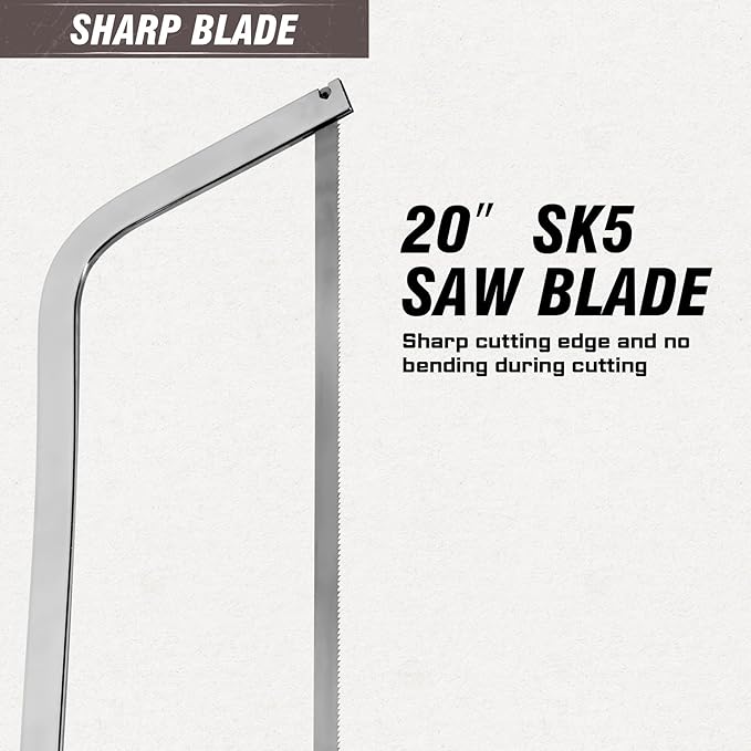 KATA Bone Meat Saw for Butchering: 20-Inch HackSaw Butcher Saw for Deer-Meat & Bone Cutting with SK5 Blade - Handsaws for Butchering at Home, Meat Processing, Processed Livestock and Game