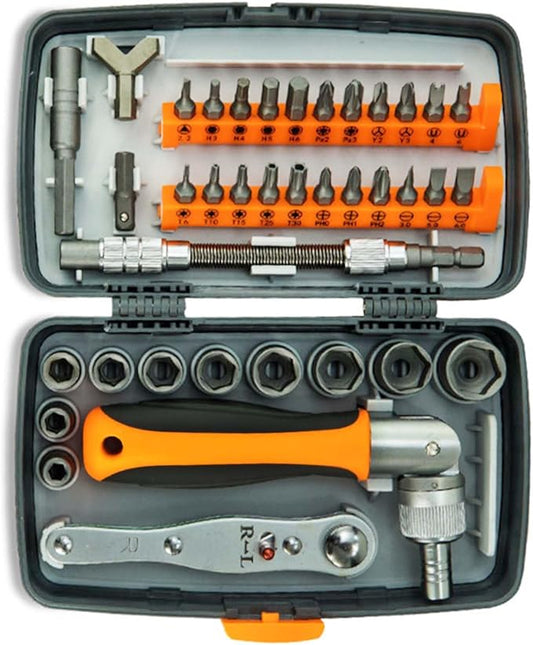Ratchet Screwdriver Set, 38-in-1 Multifunctional Magnetic Screwdriver, Packed in a Plastic Box, Suitable for Home and Professional Work.