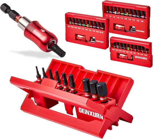 44Pieces Impact Screwdriver Bits Set, Magnetic S2 Steel 1??Phillips/Square/Torx/Slotted/Pozi/Hex Insert Bits Tips,Impact Bit Holder with Rotating Storage Box Case