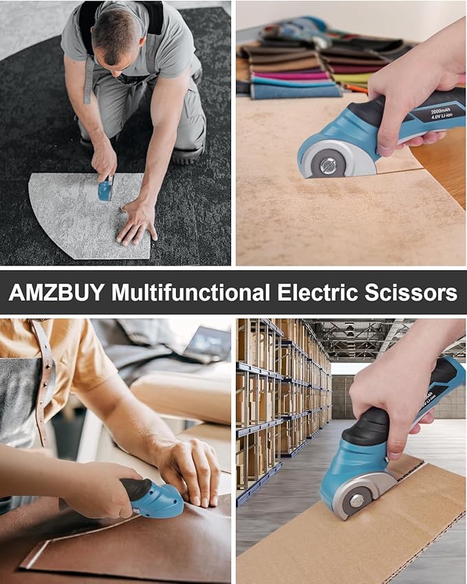 Cardboard Cutter Cordless Electric Scissors - Mens Valentines Day Gifts for Him Electric Box Cutter for Cardboard Recycling, Heavy Duty Carpet Cutting Tool for Plastic, Box, Leather
