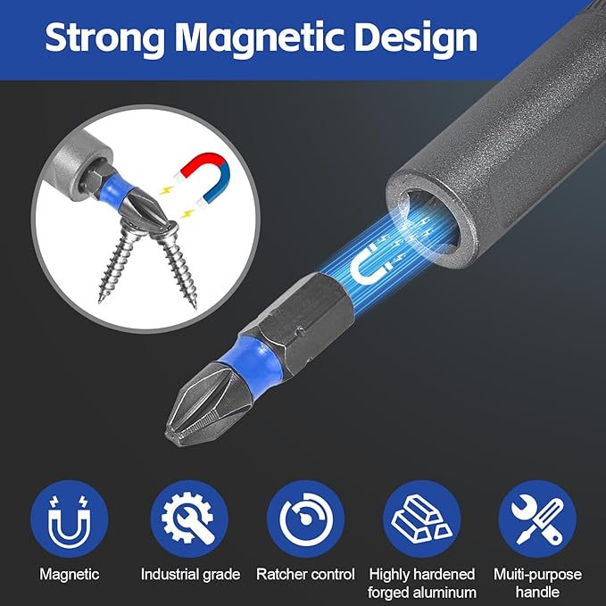 Screwdriver Set, Bsntek 24 in 1 Magnetic Screwdriver Set, Detachable T Handle Ratchet Screwdriver, Mini Precision Tool Kit for PC Furniture Watch Bicycle DIY