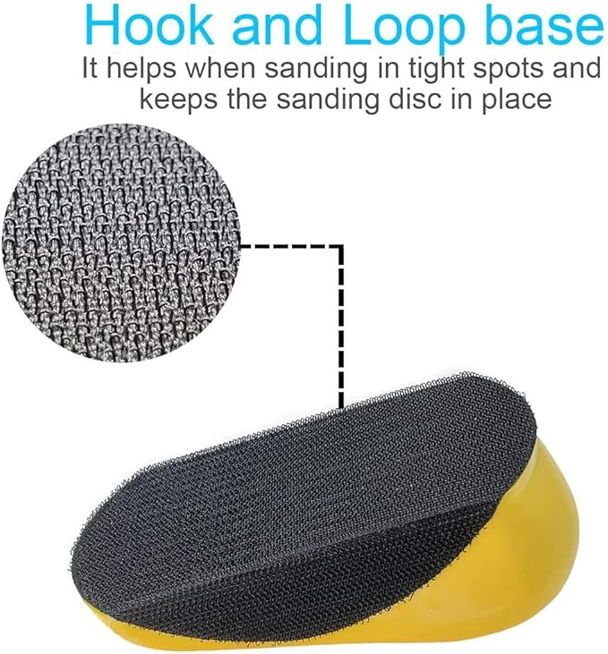 2 Pack Sanding Blocks 5 Inch Hook and Loop Sanding Block Round and Mouse Hand Sanding Block for Wood Furniture Restoration Home Arts and Crafts