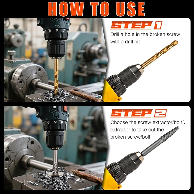 18pcs Screw Extractor Set and Left Hand Drill Bits For Removing Broken Bolt Extractor Kit, Easy Out Screw Extractor Set, Screw Remover Tool With Storage Case, Gifts for Men, Dad and Husband