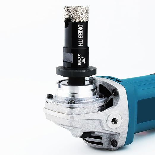 Dry Diamond Core Drill Bits 7/8 Inch, 22mm Tile Hole Saws for Porcelain Ceramic Tile Granite Marble Stone Brick, Diamond Hole Saw with 5/8-11 Thread and 3/8inch Hex Shank